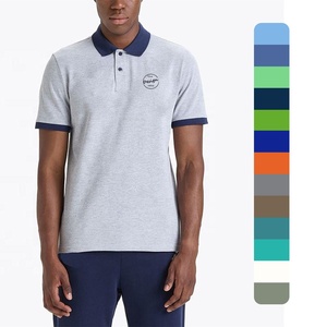 Ringer Polo Shirt para hombres Venta al por mayor Nueva llegada Poliéster de alta calidad Correr Deportes Secado rápido Cuello de empalme liso - Product Image 1
