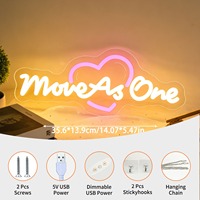 Neonawall Enseigne néon personnalisée OEM ODM Move As One, enseigne néon LED, décoration murale pour la maison, mariage, fête, studio, anniversaire, cadeaux de fêtes
