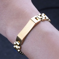 Bracelets pour hommes, ensembles de bijoux pour couples, bracelet de montre à trois perles en acier inoxydable 316L plaqué or 18 carats PVD, design célèbre