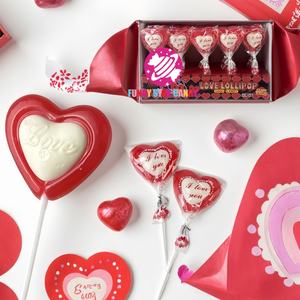 <span class=keywords><strong>Saint</strong></span> <span class=keywords><strong>Valentin</strong></span> Dulces Saveur de fruits sucrés amour Bonbons durs <span class=keywords><strong>Confiserie</strong></span> Mélange rouge et blanc Couleur Sucette en forme de coeur - Product Image 1