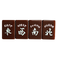 Ensemble de mahjong américain de luxe brun 166 pièces avec motif Joker et Dragon pour jeu familial
