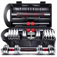 Ensemble d'haltères en fonte réglables, légers et portables de 30 kg avec poids de 15 kg/20 kg/30 kg et étui en plastique universel