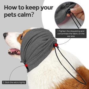 <span class=keywords><strong>Dog</strong></span> Thunder Ear Muffs Calming Hoodie Sin solapa Ear Wraps para protección contra el ruido Aliviar la ansiedad <span class=keywords><strong>Dog</strong></span> Ear Cover The Grooming - Product Image 3