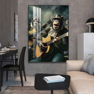 Décoration de salon : Affiches abstraites d'animaux, Graffiti mural, <span class=keywords><strong>Singe</strong></span>, Cuisinier, Barman, Impressions sur toile, Peintures d'animaux <span class=keywords><strong>Pop</strong></span> <span class=keywords><strong>Art</strong></span>, Décoration - Product Image 5