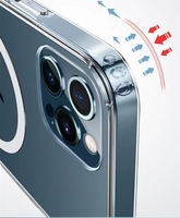 Étui de téléphone transparent magnétique antichoc pour iPhone 15 Pro Max 14 Pro 13 Pro 12 11 Xr Xs 8