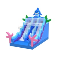 Toboggan gonflable géant requin océanique en PVC robuste 8x4.5x6.8m avec échelle d'escalade pour location de fêtes d'anniversaire - Vente en gros usine