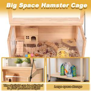 Jaula de hámster de madera de fábrica más nueva con estante de almacenamiento jaulas de animales pequeños con estante de almacenamiento <span class=keywords><strong>para</strong></span> conejillo de indias Chinchilla rata conejito - Product Image 4