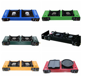 鋳鉄パン付きポータブルダブルアルミバーナーブタンガスストーブCE工場供給 - Product Image 2