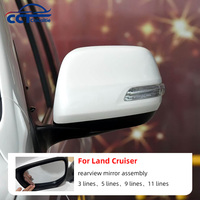 Conjunto de Espejo Retrovisor para Toyota Land Cruiser LC200, Plegable Eléctricamente con Señal de Giro, Reflector de Espejo Retrovisor