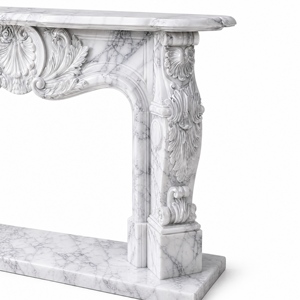 Customized Marble Fireplace Modern Hand Carved Luxury Arabescato Corchia Marble Fireplace Mantel Marble Fireplace Surround - Product Image 6