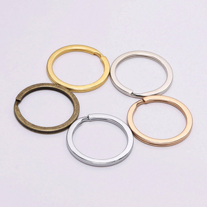 Electroplated <b>Keychain</b> <b>Rings</b> 25 28 30mm Zinc Alloy Round Fashion Metal Key Accessories For DIY Jewelry Making - Product Image 1