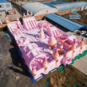 Aire de jeux pour enfants personnalisée, intérieure et extérieure, rose, parc à thème géant gonflable à la crème glacée, jeu sportif, toboggan d'escalade, rebondissement, saut - Product Image 1
