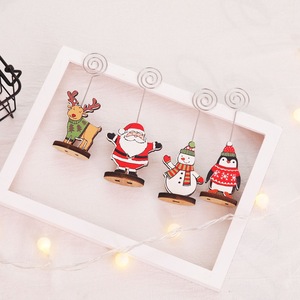 Porte-cartes en bois en forme d'animal de Noël, support créatif pour photos et mémos, décoration de fêtes - Product Image 2