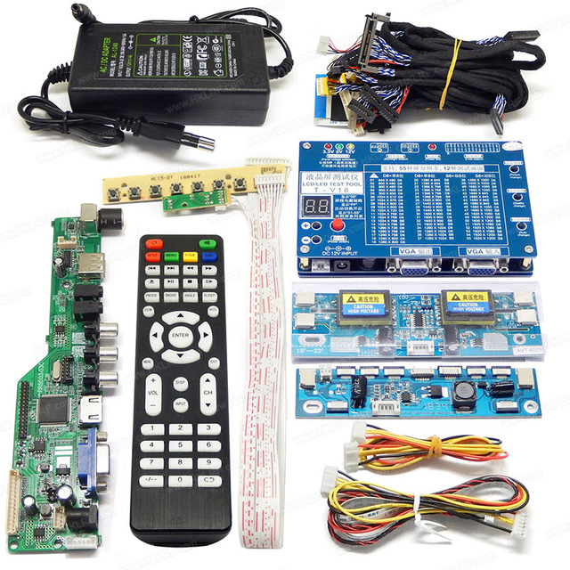 Universal LCD Motherboard Test Device T-V18 LED LCD Screen Tester Support 7'-84'+V29V56V59
