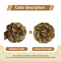 Fujia Postiches en Fibre Synthétique Bouclées/Ondulées Naturelles pour Chignons Désordonnés, Extensions de Cheveux, Postiches pour Chignons, Couleurs Mixtes