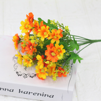 Vente en gros de petites marguerites et d'orchidées papillon, décoration bohème légère pour jardin, maison, extérieur, bouquet de fleurs artificielles