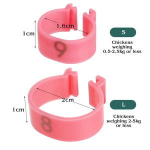 1.6/2Cm Eendendenduif Plastic Rubberen Voetring Met Nummers Kleurrijke Snap-On Gevogelte Kippenvogelbeenringen - Product Image 4