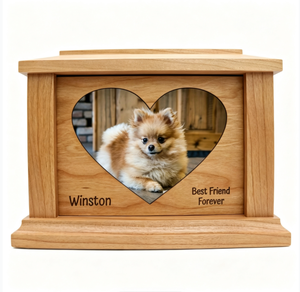 Wooden <strong>Pet</strong> Cremation Urn with Heart Photo Frame Custom Engraved Name Personalized Dog Cat Ashes Funeral <strong>Memorial</strong> Keepsake <strong>Box</strong> - Product Image 3