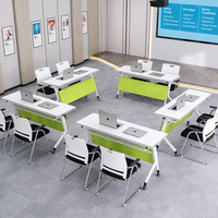 Table de réunion de direction avec panneaux rectangulaires élégants, accès central aux équipements et service de personnalisation des couleurs