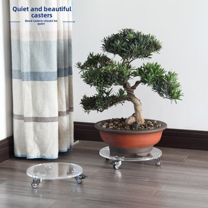 Base à <span class=keywords><strong>roulettes</strong></span> en acrylique transparent <span class=keywords><strong>pour</strong></span> purificateur d'air, humidificateur et <span class=keywords><strong>pot</strong></span> de <span class=keywords><strong>fleurs</strong></span> avec plateau mobile - Product Image 1