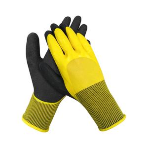 Guantes de algodón recubiertos de goma de nitrilo <span class=keywords><strong>azul</strong></span> Guantes de seguridad de trabajo con forro de látex Doble - Product Image 6