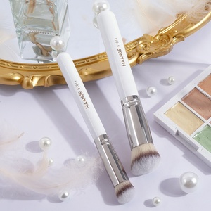 MAANGE — lot <span class=keywords><strong>de</strong></span> 2 pinceaux pour correcteur, pour <span class=keywords><strong>fond</strong></span> <span class=keywords><strong>de</strong></span> <span class=keywords><strong>teint</strong></span>, <span class=keywords><strong>liquide</strong></span>, manche en bois, logo personnalisé, <span class=keywords><strong>pinceau</strong></span> <span class=keywords><strong>de</strong></span> maquillage, noir - Product Image 1
