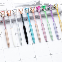 Pulpen Gel Tinta Hitam 0.7mm Model Peluru Berlian Besar Gradasi Macaron Kreatif Premium Logo Kustom, Pulpen Logam Peri Mode Terbaru