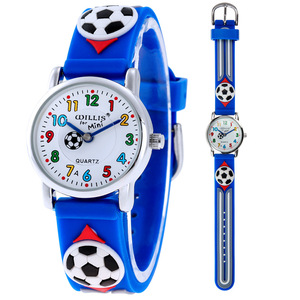 3D การ์ตูนสีดำฟุตบอลกันน้ำเด็กนาฬิกานักเรียนเด็กของขวัญวันเกิดนาฬิกาสำหรับเด็กนาฬิกา - Product Image 2