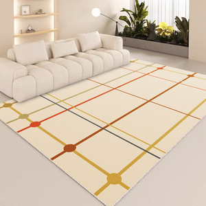 Tapis rectangulaire en velours cristal Wan Xinlong, style moderne et minimaliste, résistant aux taches, facile à nettoyer, idéal pour le salon. - Product Image 1