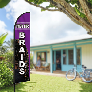 2.5*11.5 FT HAIR BRAIDS High Quality Custom Feather <b>Flags</b> Beach <b>Flag</b> for Beach Party and Advertising Promotions - Product Image 5