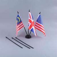 Ensembles de drapeaux de bureau de table imprimés en polyester personnalisés avec base en plastique Vente en gros bon marché