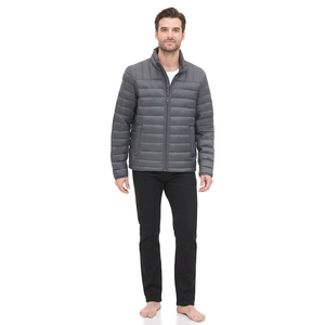 Lightweight Men Canvas Puffer <b>Jacket</b> Custom Logo Quick Dry Breathable Winter High Street Style - Product Image 1