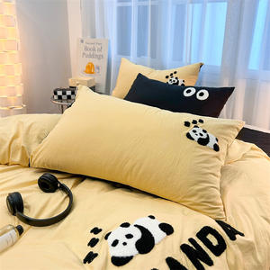 बच्चों के कार्टून तौलिया कढ़ाई नरम डुवेट और चादरें माइक्रोफाइबर चादर सेट और बेडरूम के लिए तकिया केस सेट - Product Image 4