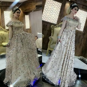 Caftán DE BODA elegante con hermoso color con bordado Zardozi pesado hasta el suelo para vestido de caftán de fiesta y boda - Product Image 2