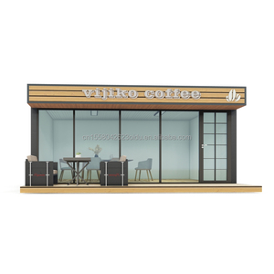 Moderna Caffetteria Prefabbricata in Container da 20 Piedi, Chiosco Mobile Personalizzabile con Fronte Completamente in Vetro - Product Image 3