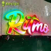 Letras de Canal LED de Color Mágico con Logotipo Personalizado Moderno, Letrero Acrílico 3D para Tienda, Resistente al Agua IPX7, Iluminación Publicitaria Bluetooth para Automóviles