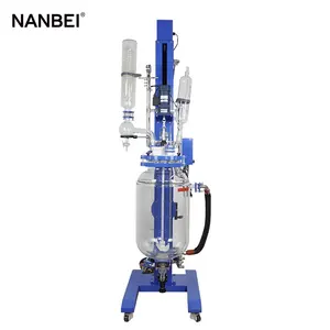 Nanbei Lab Chemical 50L 100L Réacteur en verre à double couche rotatif à levage électrique