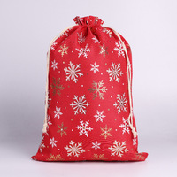 Sac cadeau en lin biodégradable durable avec cordon de serrage, imprimé pour l'emballage de bonbons et le rangement de bijoux (OEM)