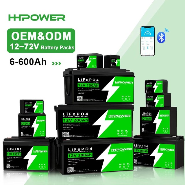 Custom 12V 24V 36V 48V 60V 72V Lithium Battery Pack 60Ah 100Ah 200ah 300Ah 400Ah Lifepo4 Solar Lithium Ion Battery Pack With BMS