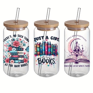 Pegatinas <span class=keywords><strong>de</strong></span> transferencia UV DTF con temática <span class=keywords><strong>de</strong></span> libros divertidos, impermeables, resistentes a los arañazos para frascos <span class=keywords><strong>de</strong></span> vidrio <span class=keywords><strong>de</strong></span> 16oz, proyectos <span class=keywords><strong>de</strong></span> bricolaje, citas, libro <span class=keywords><strong>de</strong></span> <span class=keywords><strong>chatarra</strong></span> Floral - Product Image 2