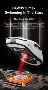 Attack Shark R6 Ratón inalámbrico Ligero PAW3950 E-sports 42000DPI Juego Tres modos BT 8K Ratón con cable - Product Image 2