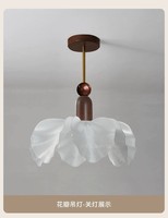 Lustre moderne en métal avec abat-jour en acrylique en forme de fleur, LED blanc froid, CRI 90, câblé, suspendu, 6000K, lumière du jour, salon