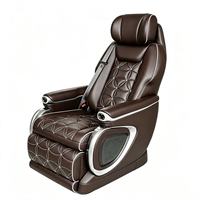 Siège de capitaine en cuir Nappa pour MPV, marron foncé, avec repose-jambes électrique inclinable, pour accessoires de réaménagement MPV