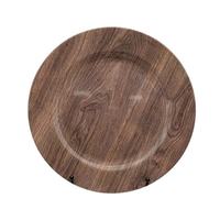 Assiettes rondes écologiques en mélamine AIMI avec impression personnalisée effet bois, fabrication sur mesure