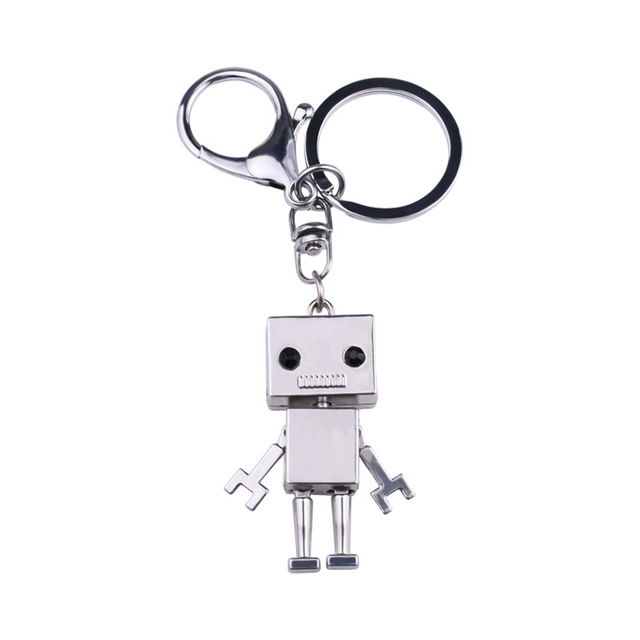 Creative Large Metal Carabiner Keychain Nickel-Plated Robot Simulation Astronaut Pendant Eight-Character Lobster Clasp Silk