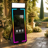 Miroir photo intelligent pliable de 65 pouces avec fonction selfie et machine photobooth 43 pouces avec fonction Instagram et médias sociaux