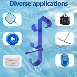 Pool Hook Bracket Blue Outdoor Pool Cleaning Tool Storage Rack For Above Ground Pool Accessories - Product Image 2