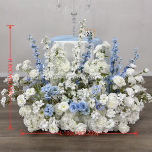 Arreglo Floral Artificial Azul y Blanco al por Mayor para Fondo de Boda, Camino de Flores, Hilera de Flores para Decoración de Bodas - Product Image 2