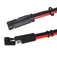 Kabel Ekstensi CHSUX SAE 16AWG 12 inci 2 Pin Sambung Cepat Inti Tembaga Berisolasi PVC 12V/220V untuk Pengisian Panel Surya Otomotif