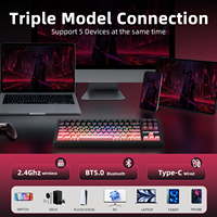 Clavier de jeu mécanique sans fil Zornher ZH870 80% rose et violet, son crémeux personnalisé, touches PBT translucides, échangeables à chaud